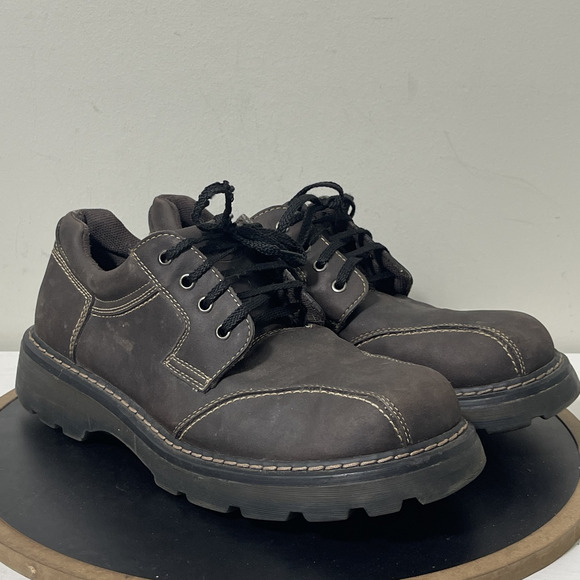 VTG‎ Gotcha Shoes Mens Size 13 Black Brown Casual Workwear Lace Up Chunky 90s - Picture 2 of 11